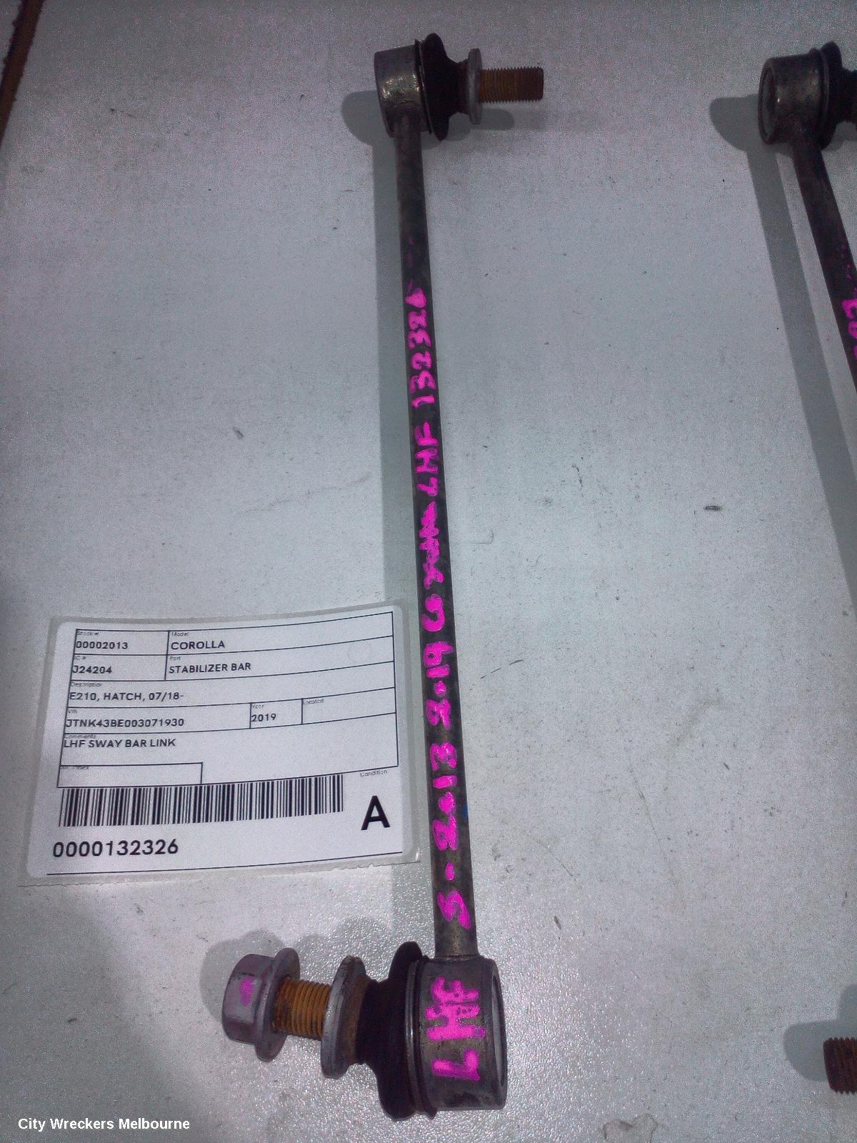 TOYOTA COROLLA STABILISER BAR, E210, HATCH, 07/2018 ONWARDS