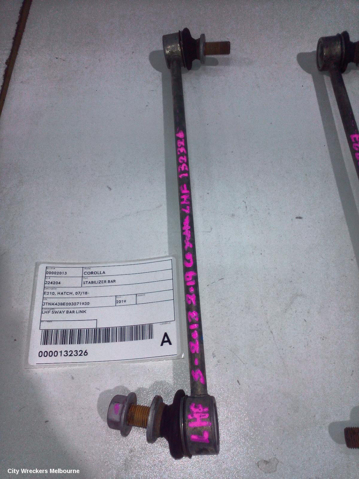 TOYOTA COROLLA STABILISER BAR, E210, HATCH, 07/2018 ONWARDS