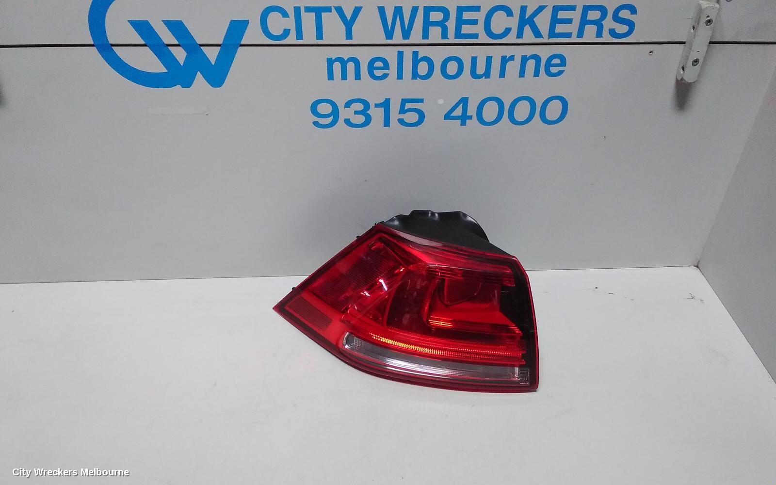 VOLKSWAGEN GOLF LEFT TAILLIGHT, GEN 7, HATCH, STANDARD, NON LED TYPE, 03/2013 - 03/2017