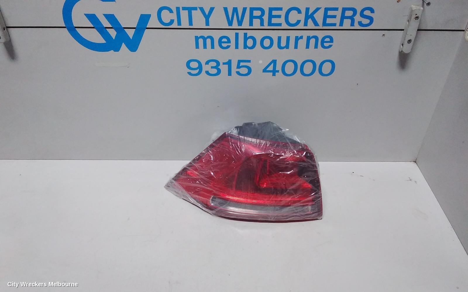 VOLKSWAGEN GOLF LEFT TAILLIGHT, GEN 7, HATCH, STANDARD, NON LED TYPE, 03/2013 - 03/2017