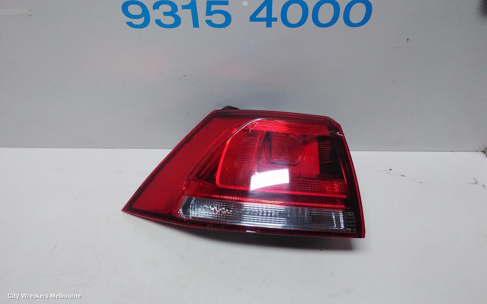 VOLKSWAGEN GOLF LEFT TAILLIGHT, GEN 7, HATCH, STANDARD, NON LED TYPE, 03/2013 - 03/2017