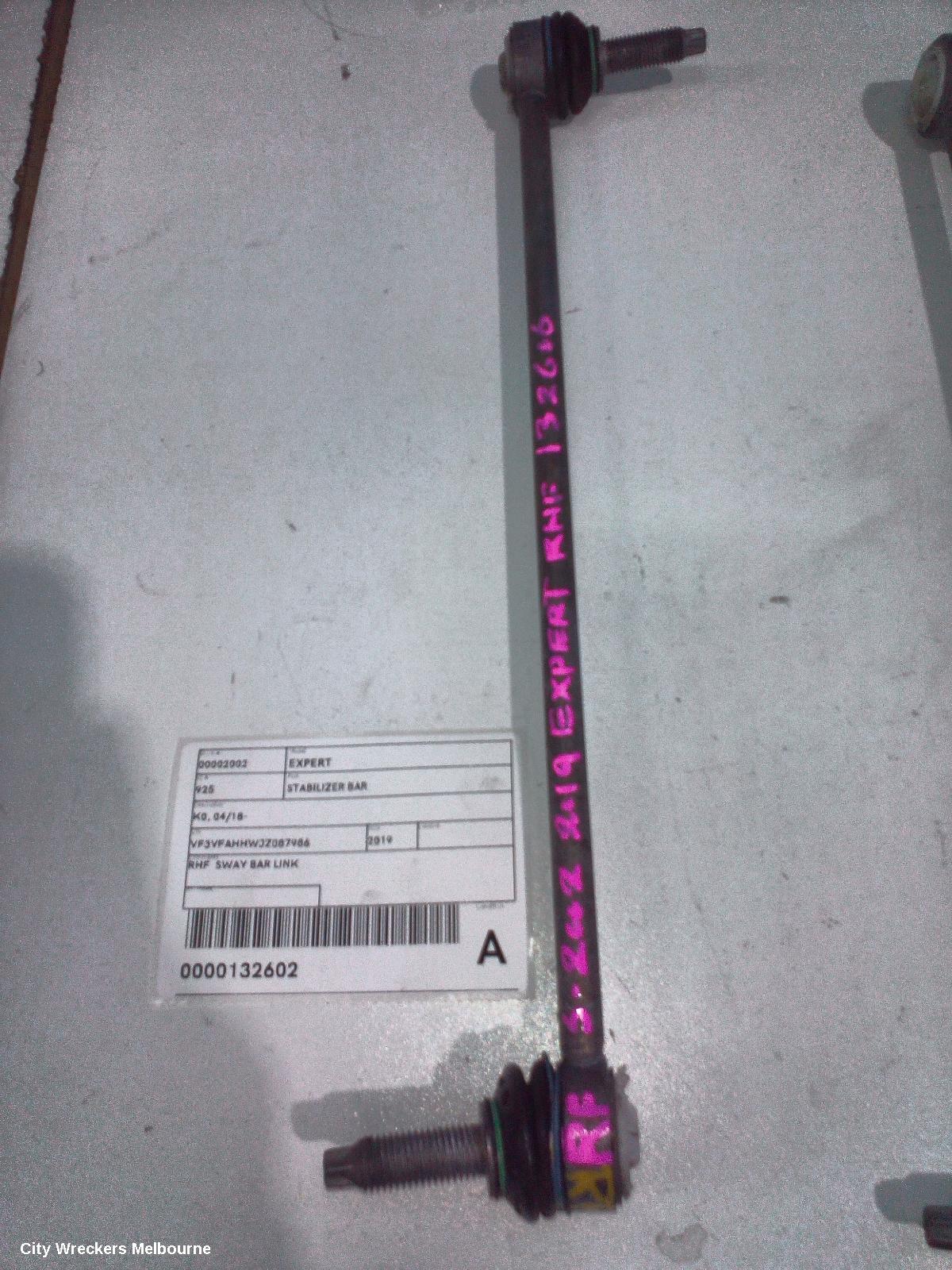 PEUGEOT EXPERT STABILISER BAR, K0, 04/2018 ONWARDS