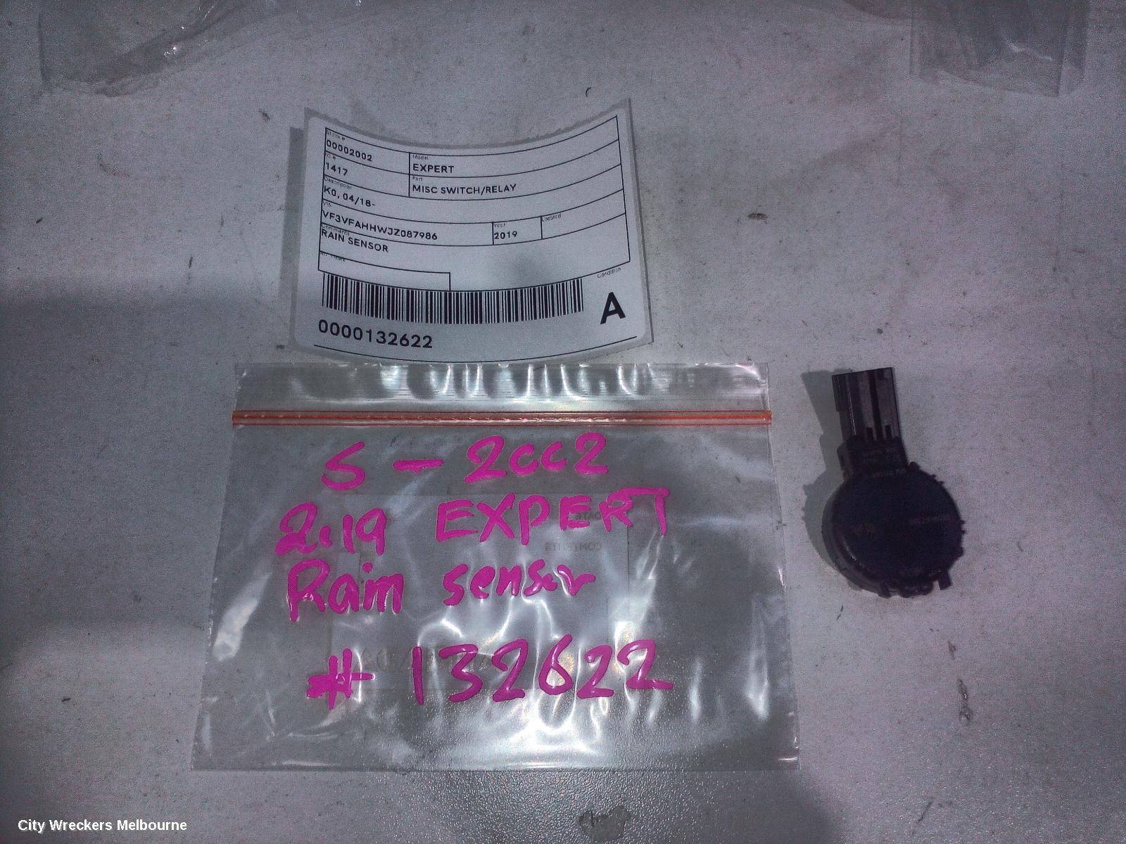 PEUGEOT EXPERT, K0, 04/2018 ONWARDS, RAIN SENSOR: 132622