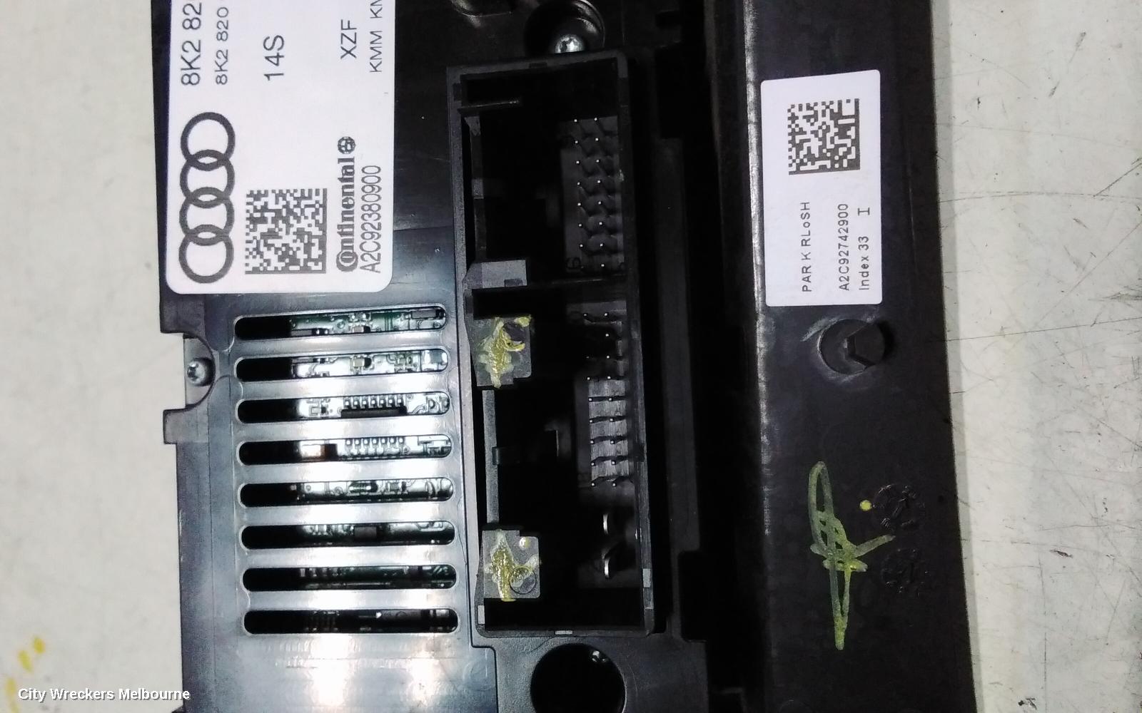 AUDI A4 HEATER/AC CONTROLS, SINGLE ZONE CLIMATE CONTROL, B8 8K, HEATED TYPE, 07/2012 - 01/2016