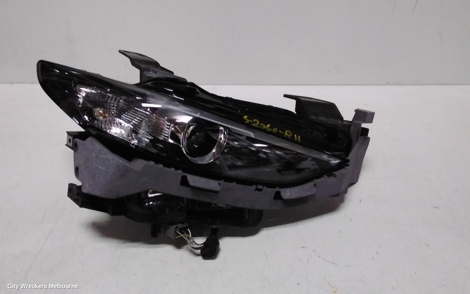 MAZDA 3 RIGHT HEADLAMP, BP, W/ LED, NON ADAPTIVE TYPE, SEDAN/HATCH, 03/2019 ONWARDS