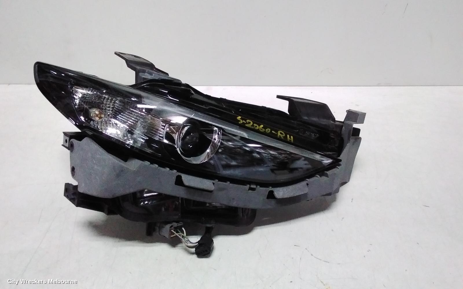 MAZDA 3 RIGHT HEADLAMP, BP, W/ LED, NON ADAPTIVE TYPE, SEDAN/HATCH, 03/2019 ONWARDS