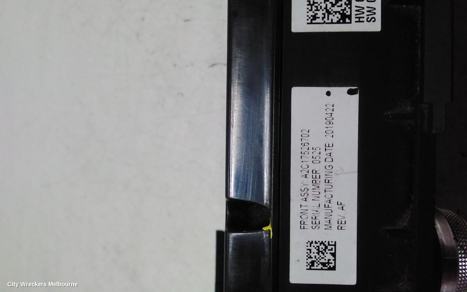 MAZDA 3 HEATER/AC CONTROLS, SINGLE ZONE CLIMATE TYPE, BP, 03/2019 ONWARDS