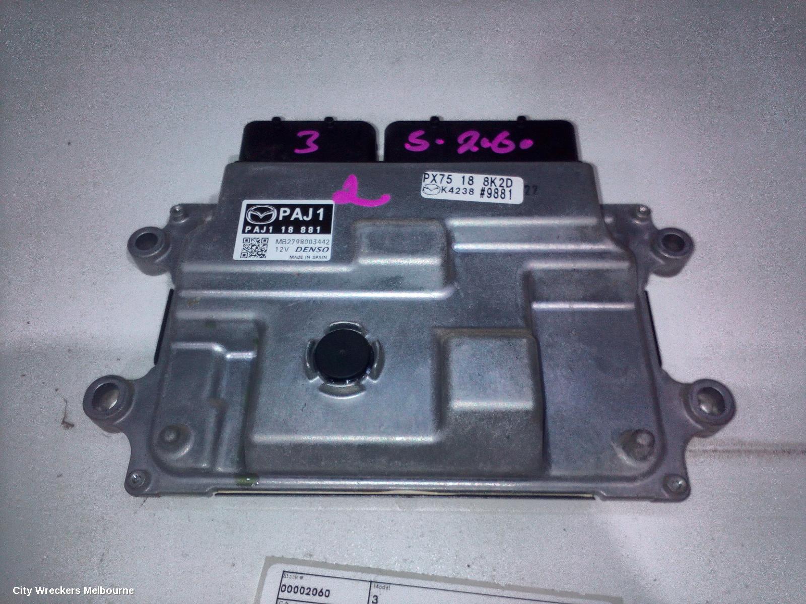 MAZDA 3 ECU, ENGINE ECU, 2.5, PETROL, ECU ONLY, BP, 03/2019 ONWARDS