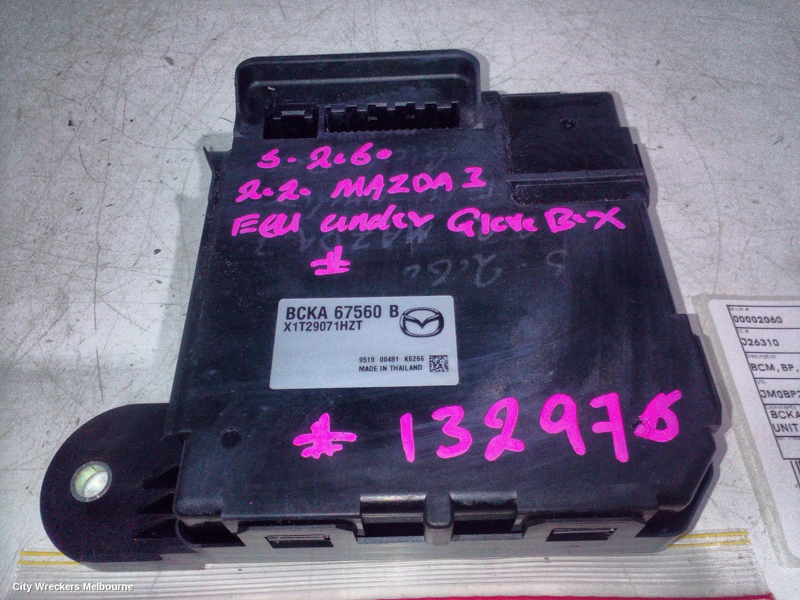 MAZDA 3 ECU, BCM, BP, 03/2019 ONWARDS