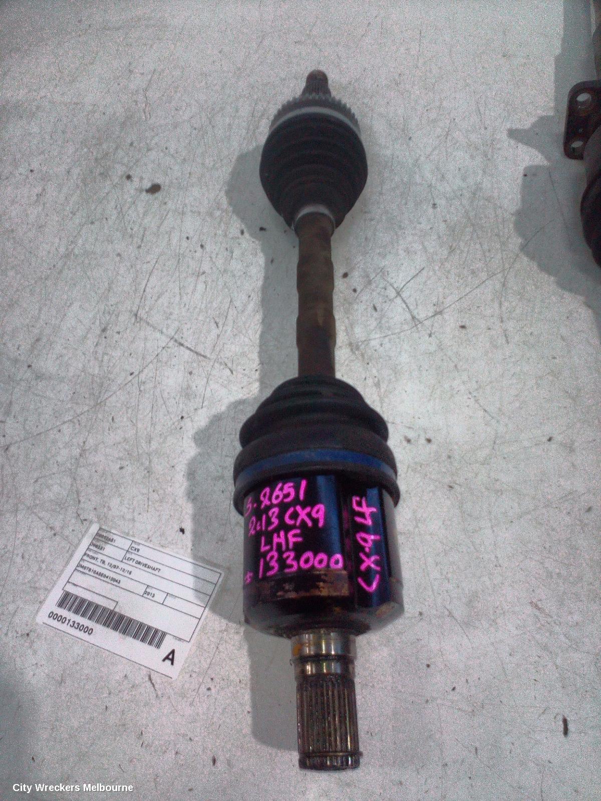 MAZDA CX9 LEFT DRIVESHAFT, FRONT, TB, 12/2007 - 12/2015