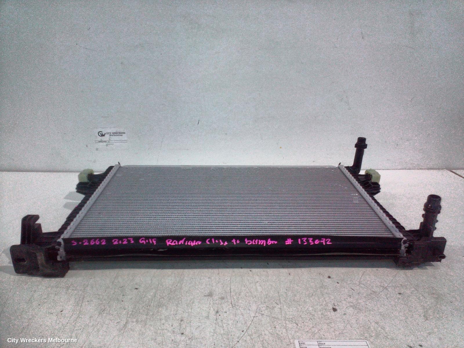 VOLKSWAGEN GOLF RADIATOR, SECONDARY RADIATOR (CLOSEST TO BUMPER), PETROL, 1.4, TURBO, GEN 8, 09/2020 ONWARDS