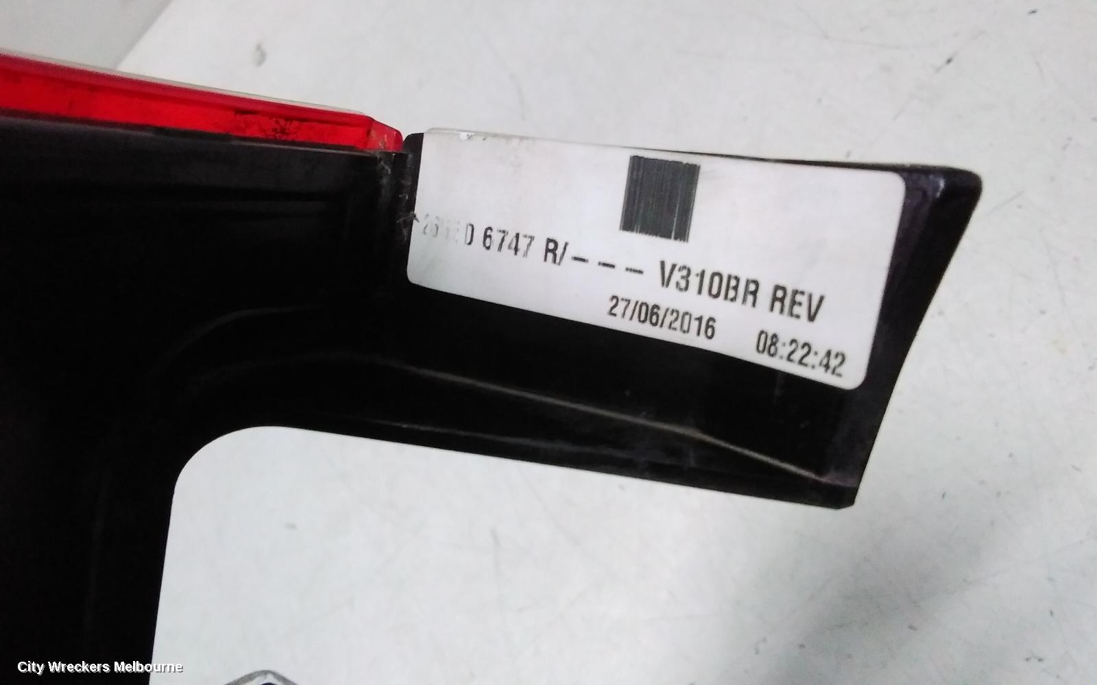 RENAULT KANGOO RIGHT TAILLIGHT, X61, IN BODY, W/ HALOGEN, BARN DOOR TYPE, 09/2013 - 02/2022