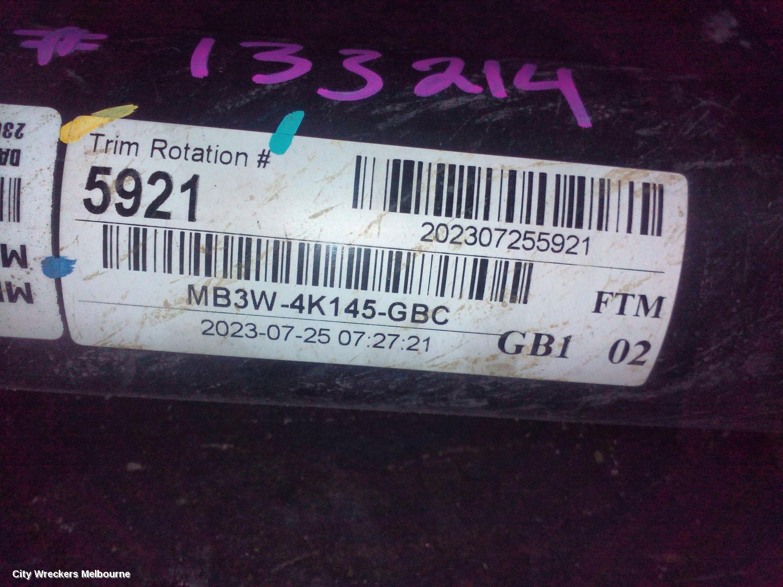 FORD RANGER REAR DRIVE SHAFT, RA, DIESEL, 3.0, TURBO, AUTO, AWD, 05/2022 ONWARDS