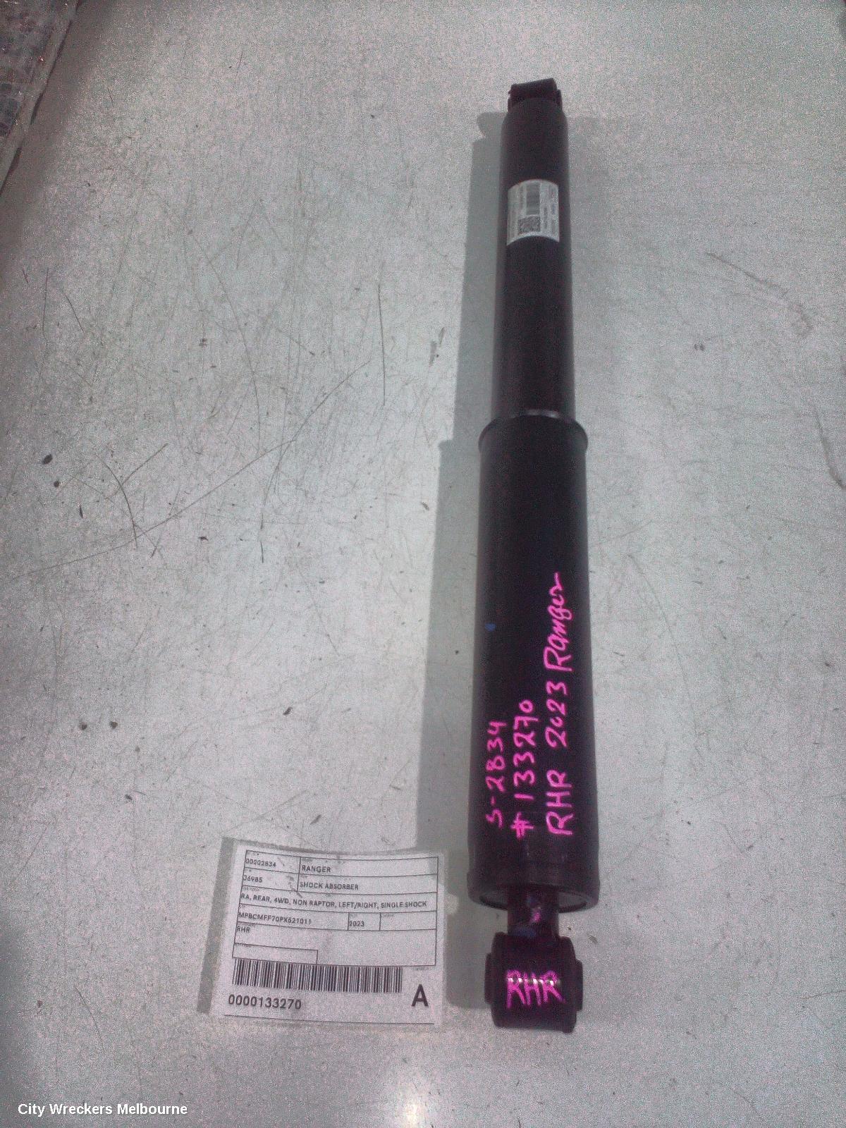 FORD RANGER SHOCK ABSORBER, RA, REAR, 4WD, NON RAPTOR, LEFT/RIGHT, SINGLE SHOCK ONLY, 05/2022 ONWARDS