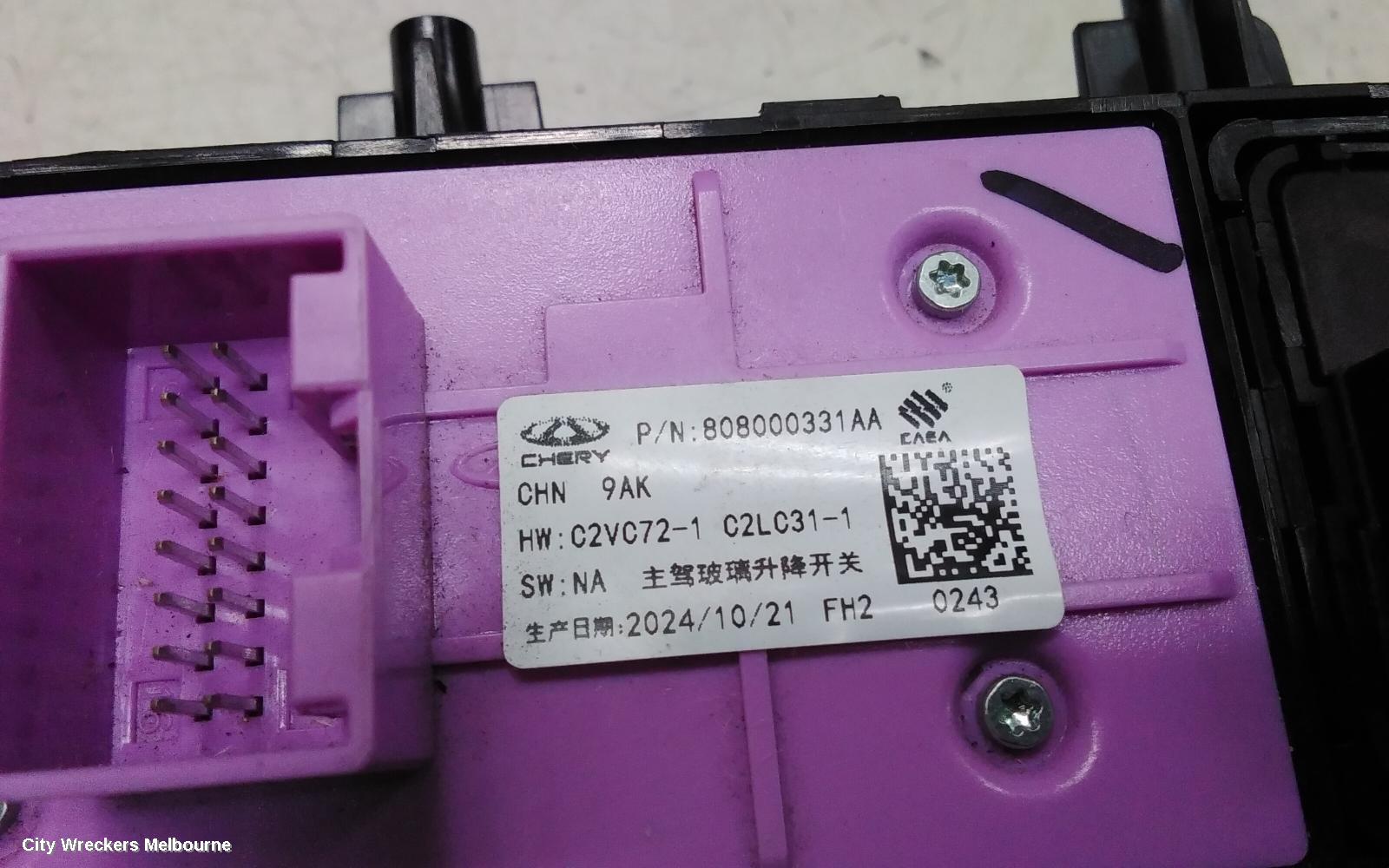 CHERY TIGGO 4 PWR DR WIND SWITCH, 1ST GEN, RH FRONT (MASTER SWITCH), W/ POWER FOLD MIRROR, AUTO TYPE, 06/2024 ONWARDS