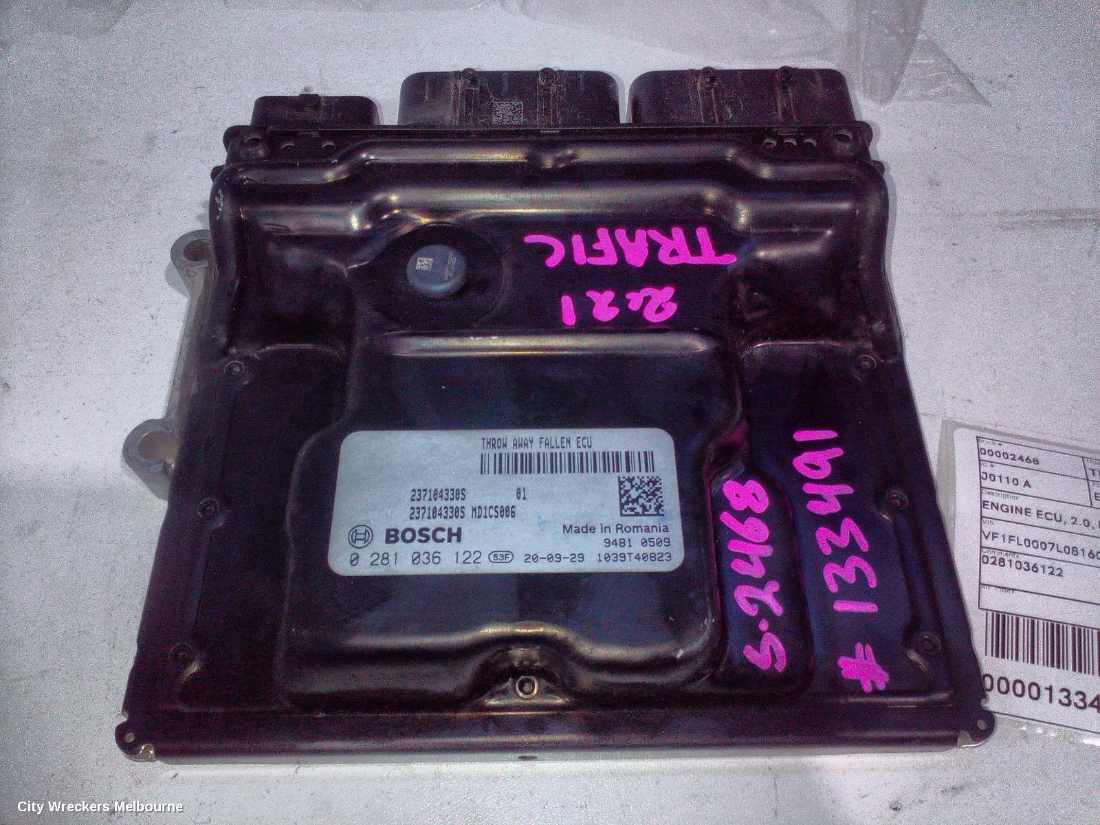 RENAULT TRAFIC ECU, ENGINE ECU, 2.0, DIESEL, TURBO, ECU ONLY, X82, 09/2019 ONWARDS