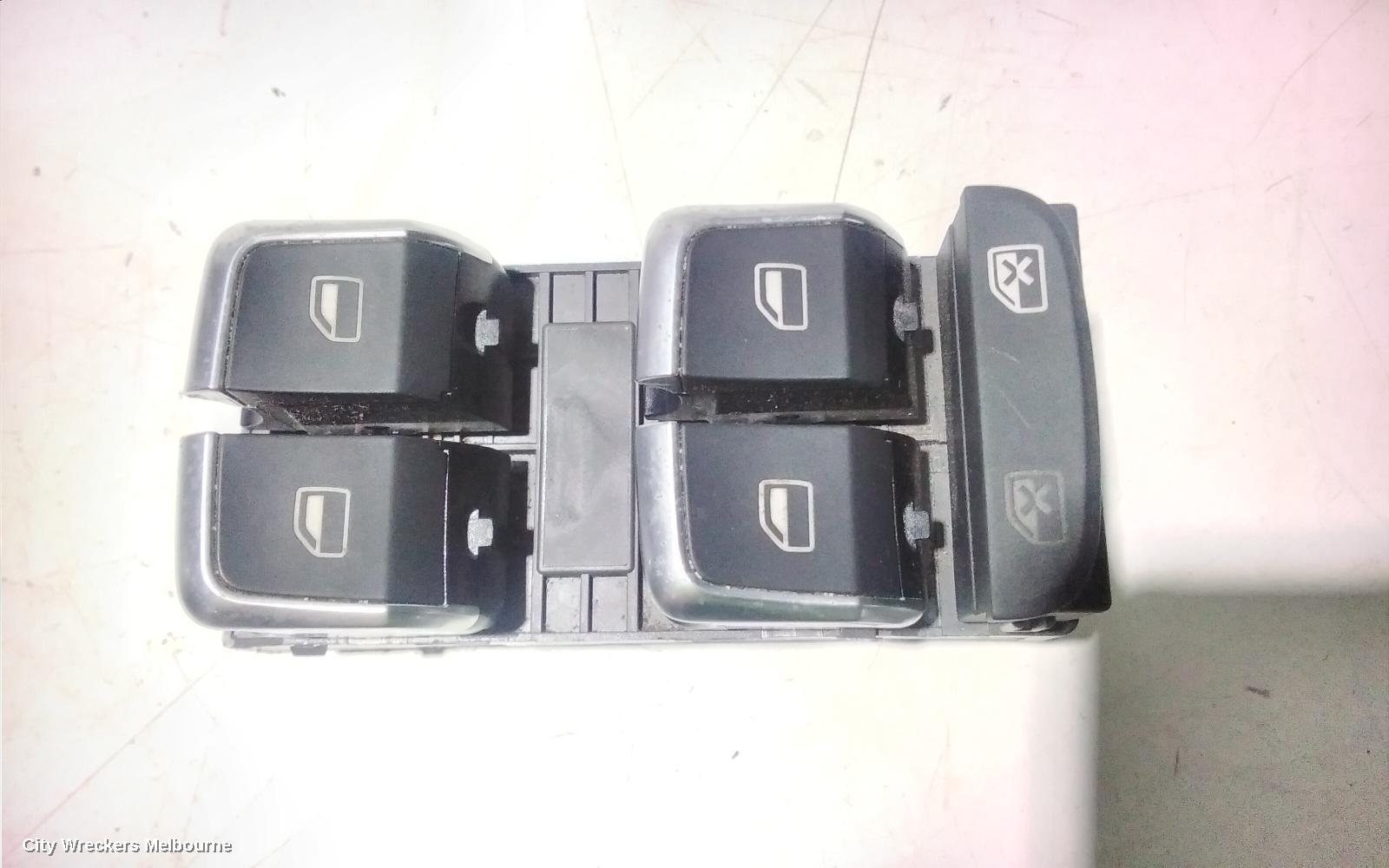 AUDI Q3 PWR DR WIND SWITCH, RH FRONT (MASTER SWITCH), BLACK, 8U, 03/2012 - 12/2018