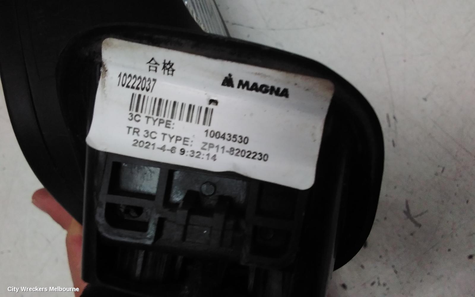 MG MG3 RIGHT DOOR MIRROR, SZP1, W/ ELECT ADJ TYPE, BLACK, 07/2016 ONWARDS