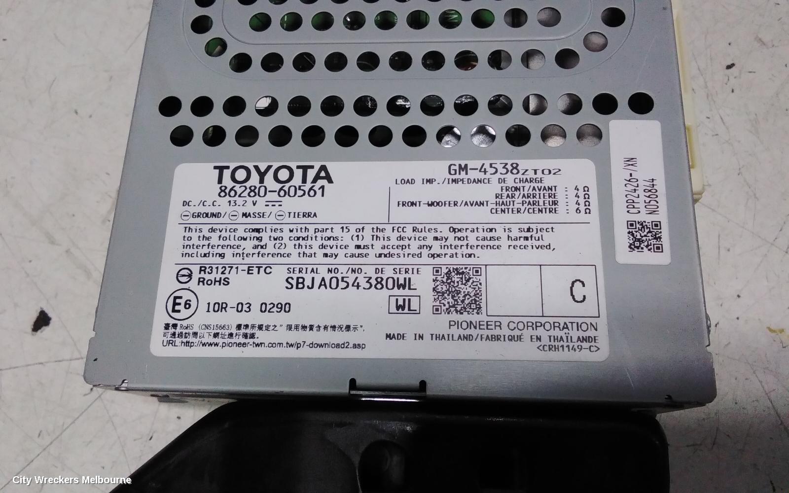 TOYOTA PRADO RADIO/CD/DVD/SAT/TV, AMPLIFIER, 9 & 12 SPEAKERS, 150 SERIES, 08/2009 - 11/2023