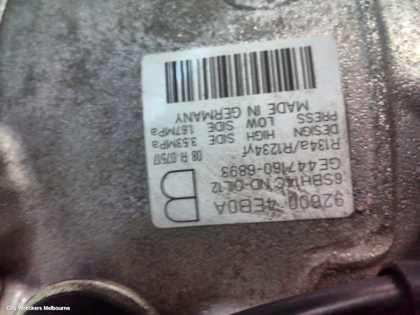 RENAULT MEGANE A/C COMPRESSOR, X32/X95, CALSONIC CR12SC P/N 8201025121, 09/2010 - 05/2016