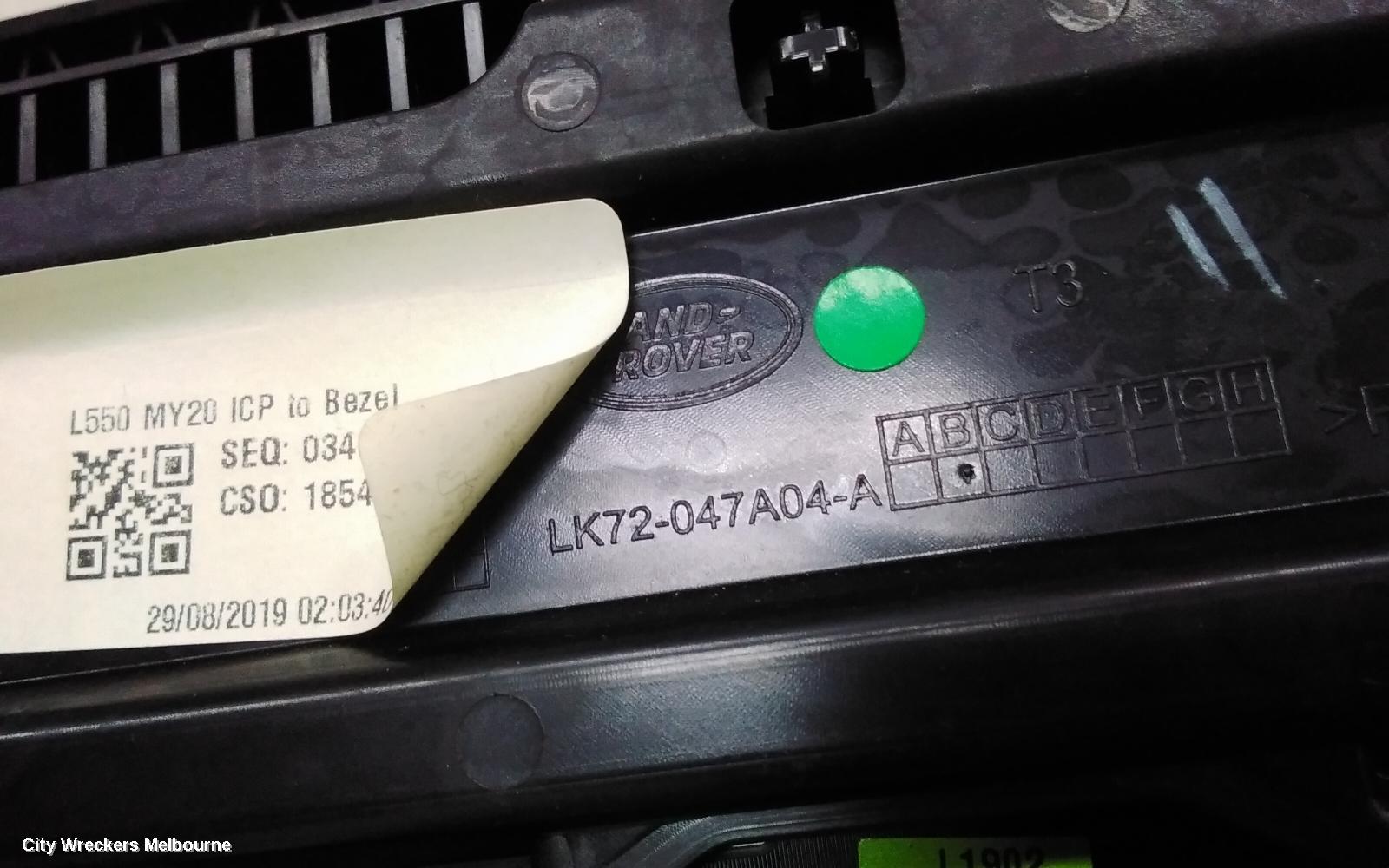 LAND ROVER DISCOVERY SPORT HEATER/AC CONTROLS, CLIMATE CONTROL TYPE, L550, 01/2015 ONWARDS