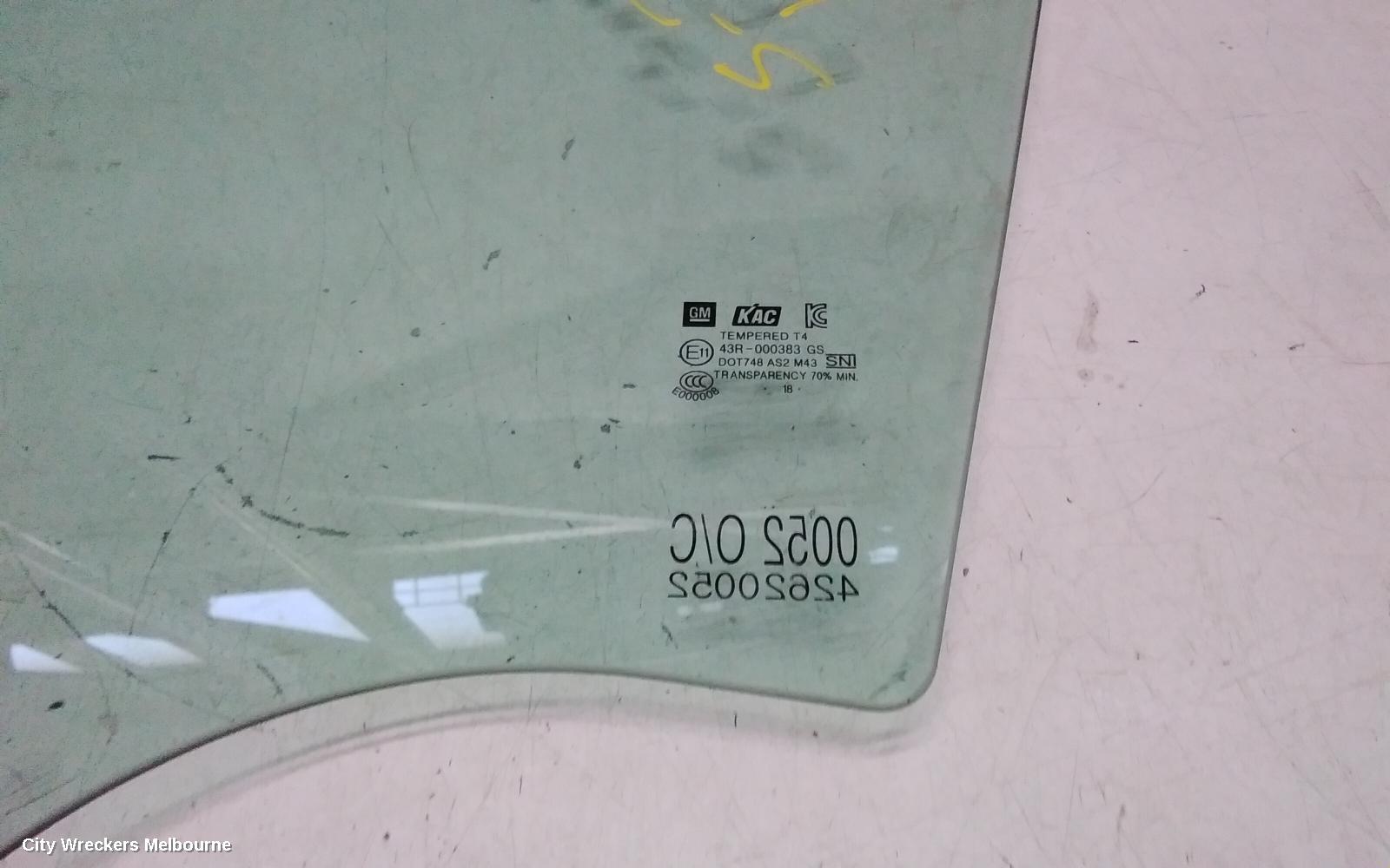 HOLDEN TRAX LEFT FRONT DOOR WINDOW, TJ SERIES, 08/2013 - 12/2020
