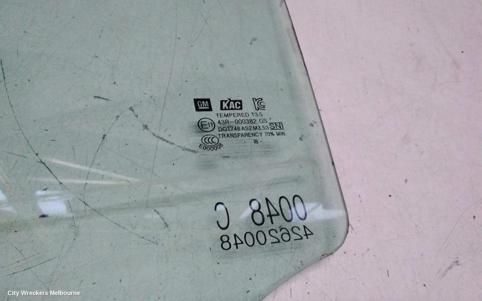 HOLDEN TRAX LEFT REAR DOOR WINDOW, TJ SERIES, 08/2013 - 12/2020