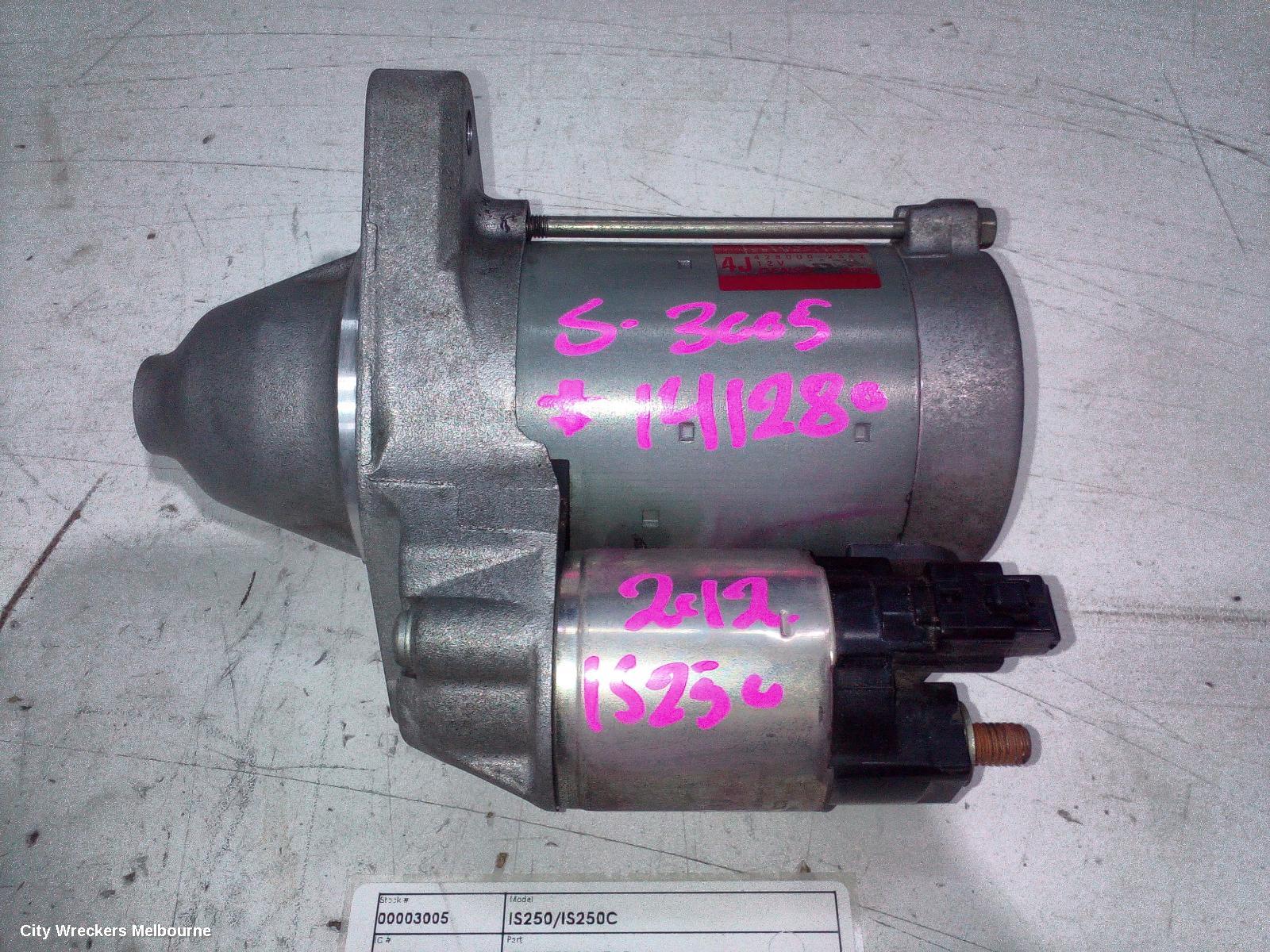 LEXUS IS250/IS250C STARTER, IS250/IS250C, 2.5, 4GR, GSE20R, 11/2005 - 12/2014