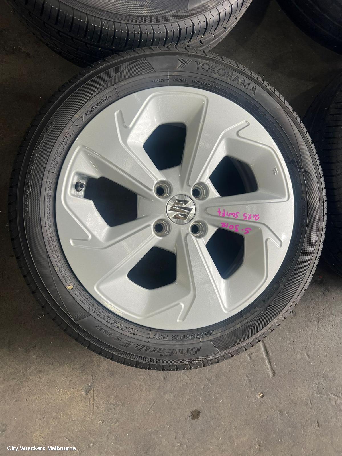 SUZUKI SWIFT WHEEL MAG, UZ, FACTORY, 16X6IN, 5 SPOKE, LIGHT GREY, 12/2023 ONWARDS