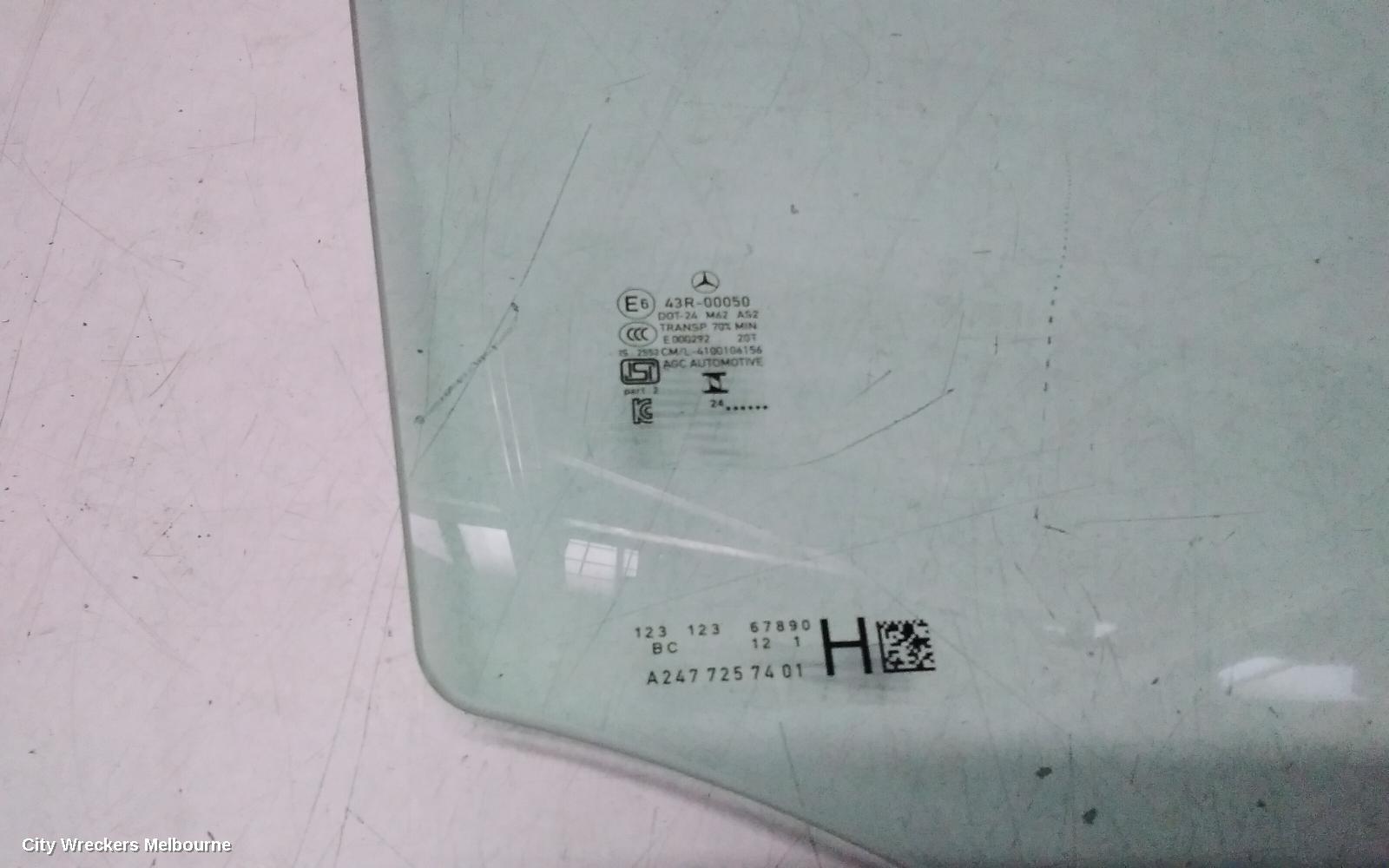 MERCEDES EQA RIGHT FRONT DOOR WINDOW, H243, 01/2021 ONWARDS