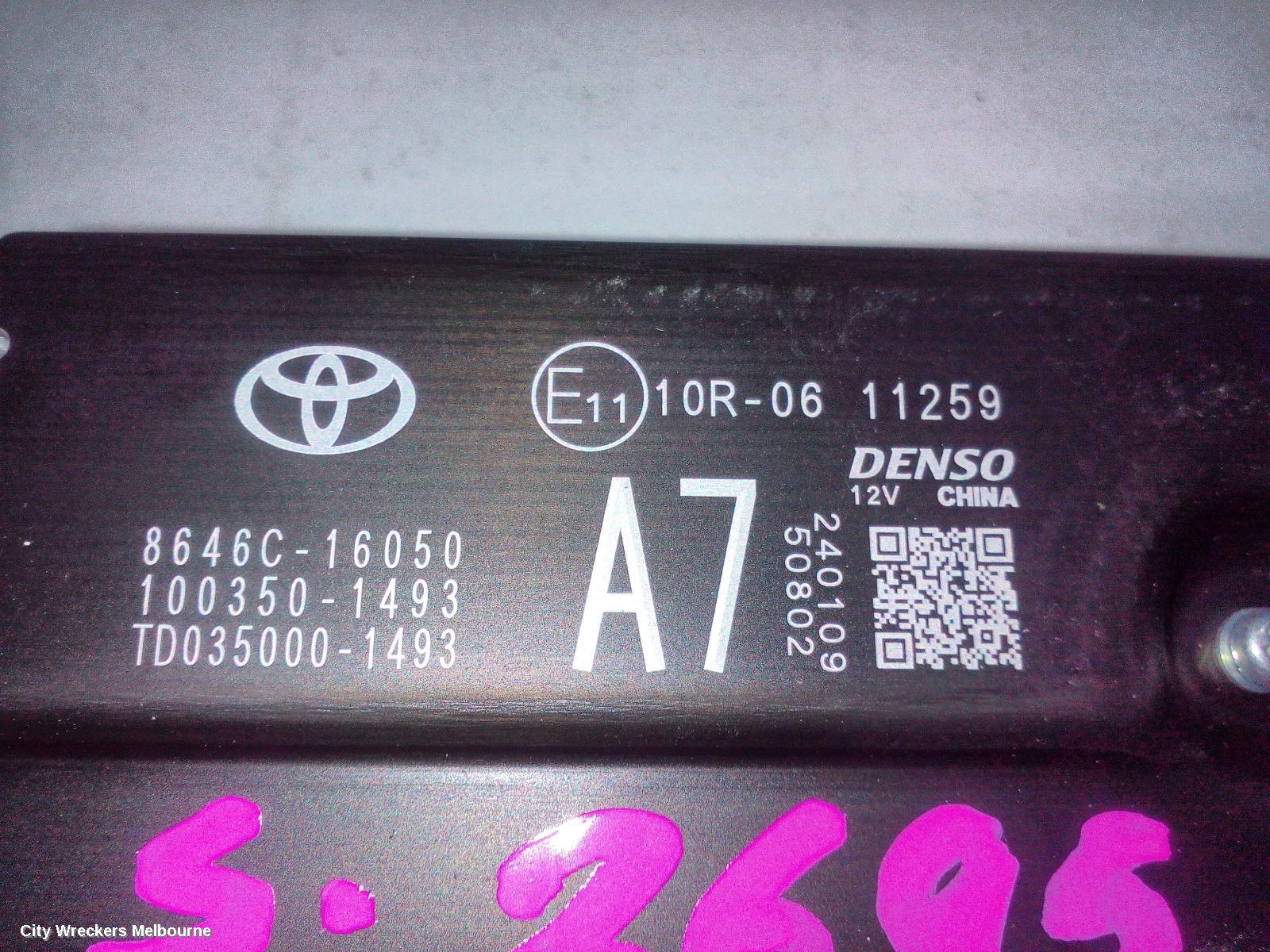 TOYOTA COROLLA CROSS REVERSE CAMERA, XG10, FRONT RADAR SENSOR (WINDSCREEN MOUNTED), 01/2022 ONWARDS