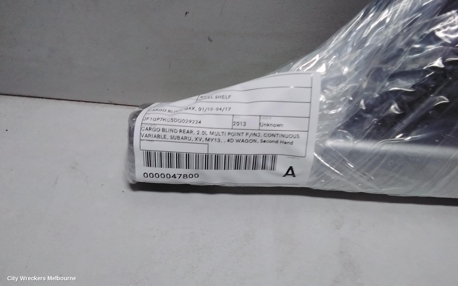 SUBARU XV PARCEL SHELF CARGO BLIND, CARGO BLIND, G4X, 01/2012 - 04/2017