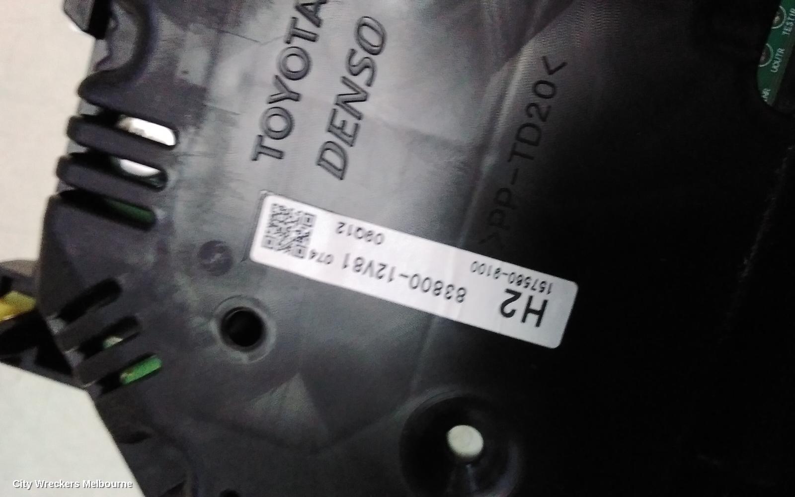 TOYOTA COROLLA INSTRUMENT CLUSTER, 1.8, MANUAL T/M, ASCENT, 2ZR-FE, ZRE182R, HATCH, 08/2012 - 05/2015