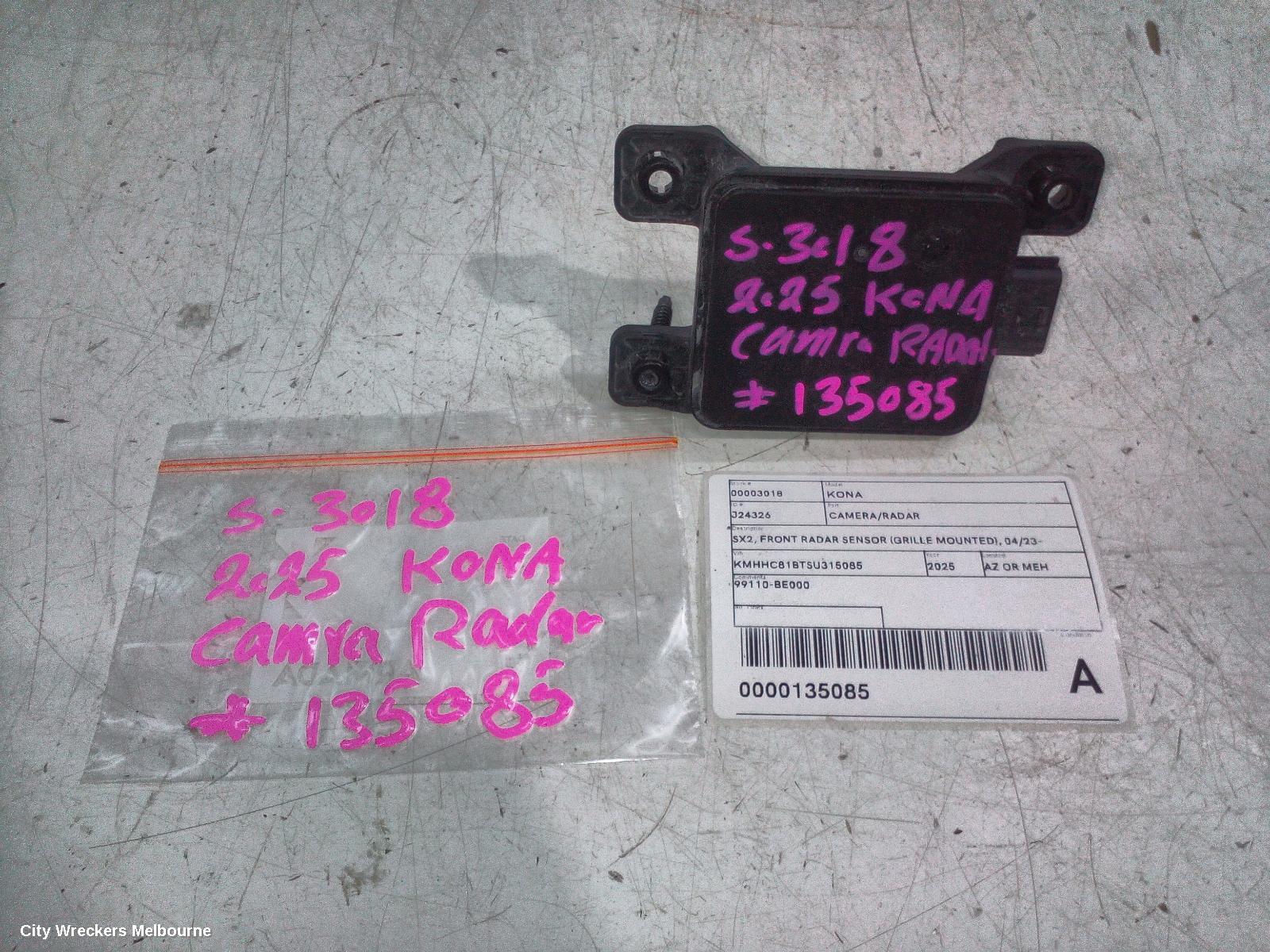HYUNDAI KONA REVERSE CAMERA, SX2, FRONT RADAR SENSOR (GRILLE MOUNTED), 04/2023 ONWARDS