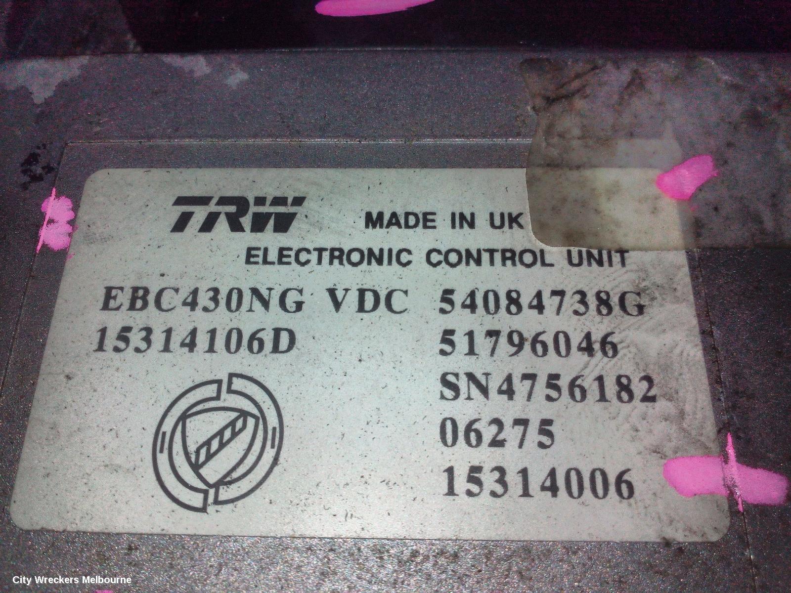 ALFA ROMEO 159 ABS PUMP/MODULATOR, 06/2006 - 01/2012