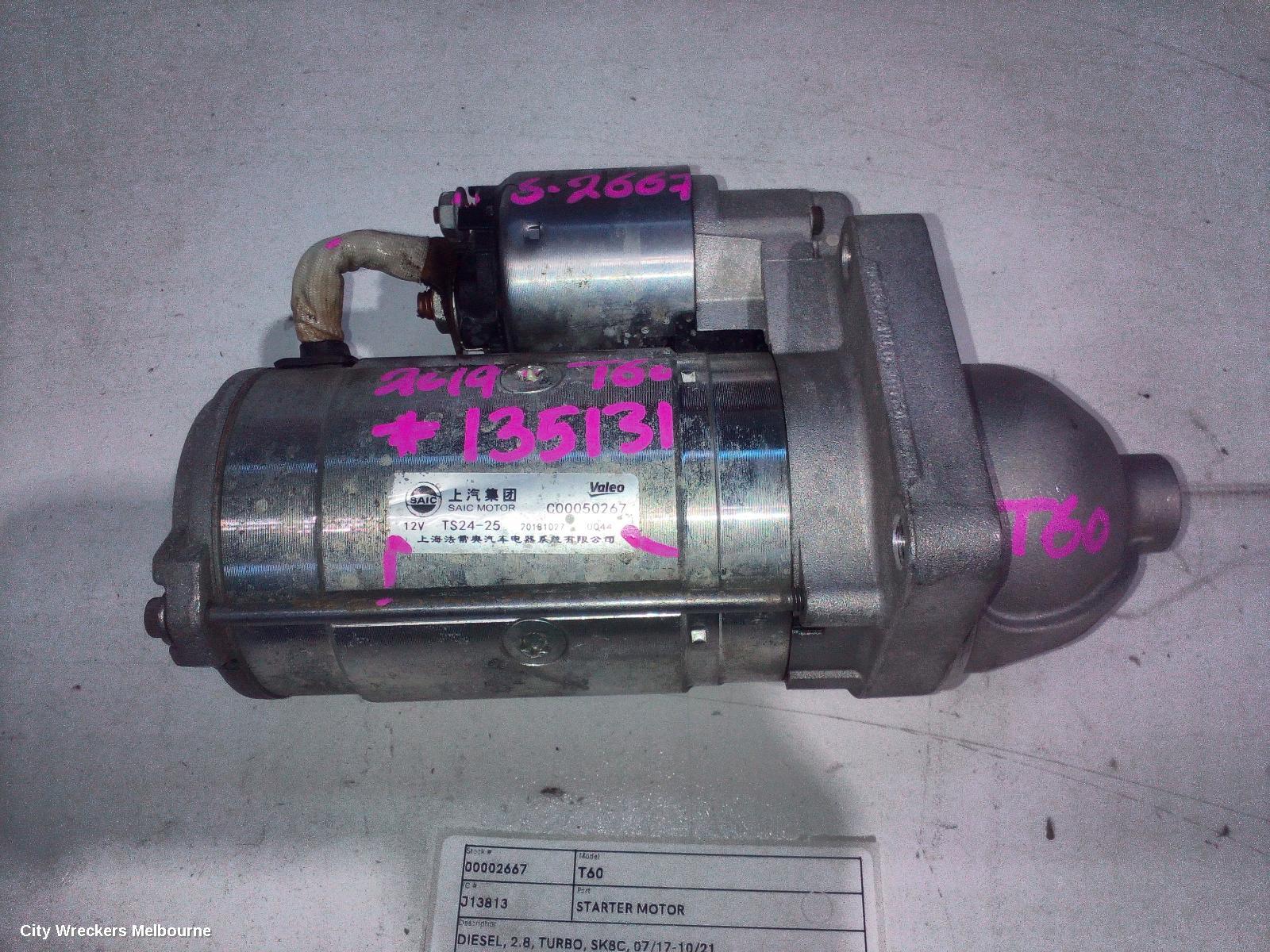 LDV T60 STARTER, DIESEL, 2.8, TURBO, SK8C, 07/2017 - 10/2021