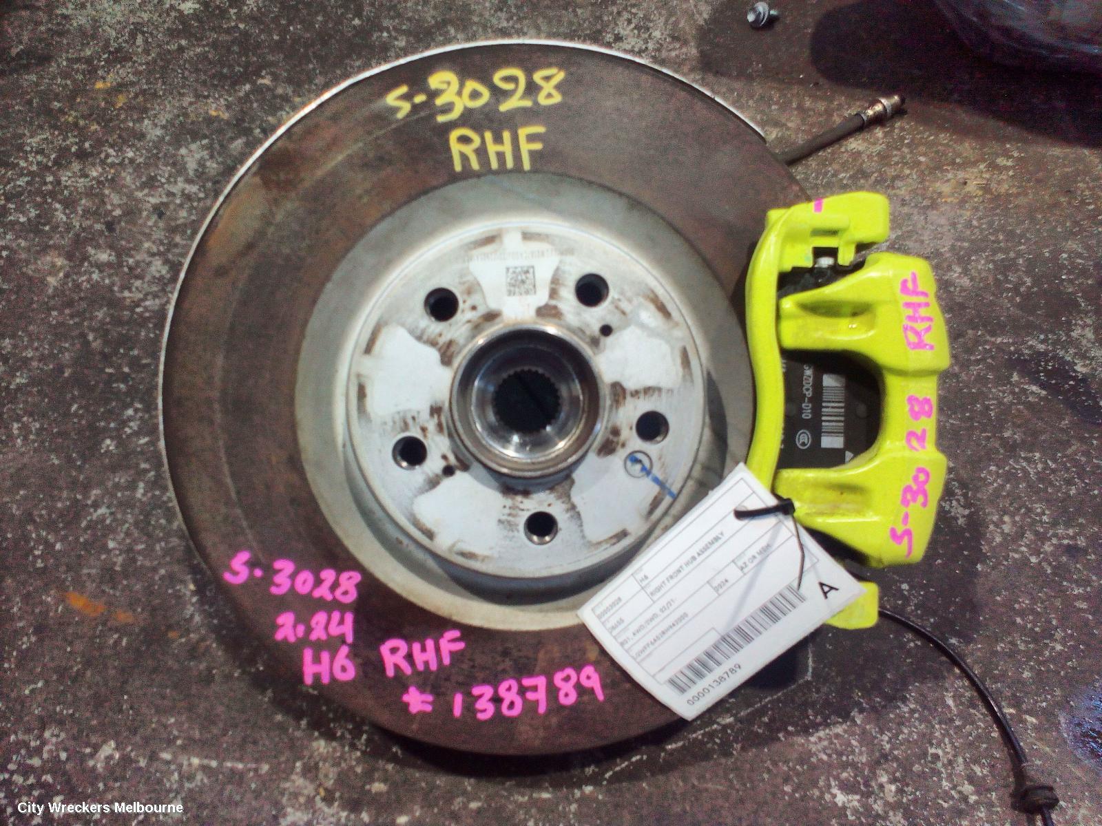 HAVAL H6 RIGHT FRONT HUB ASSEMBLY, B01, AWD/2WD, 02/2021 ONWARDS