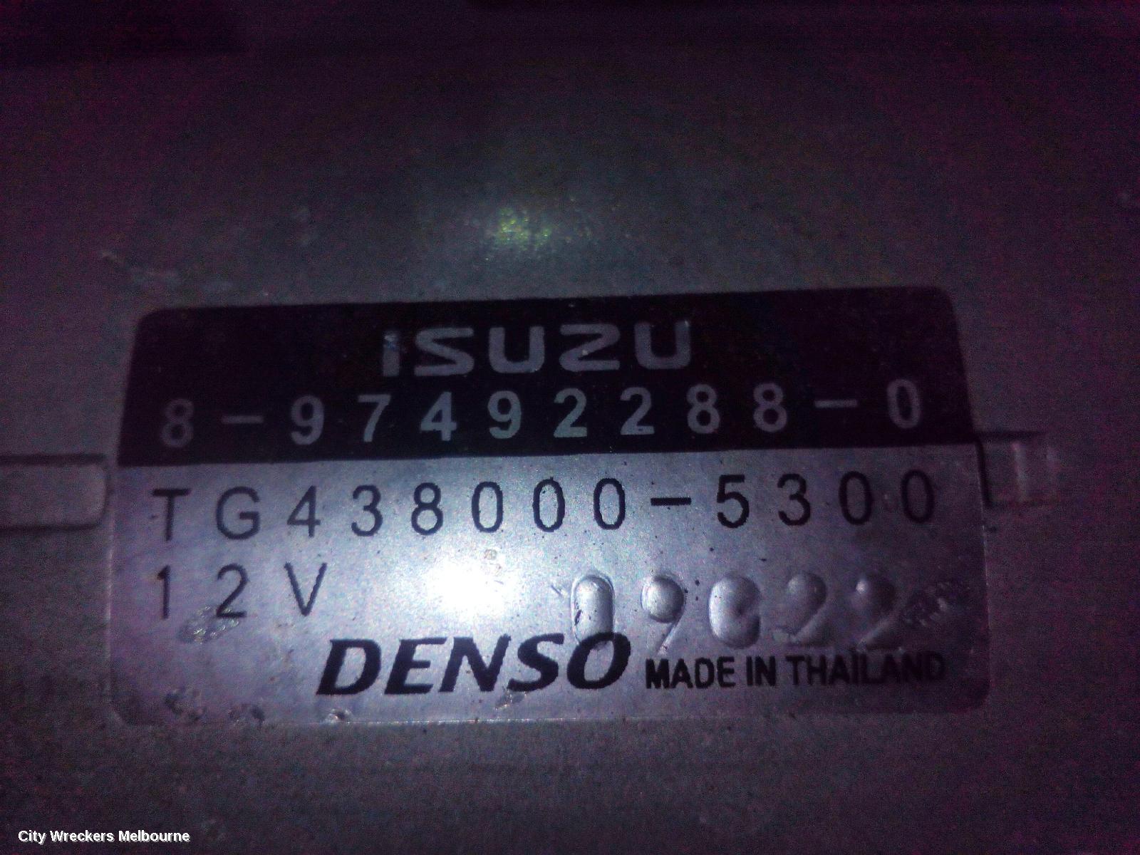 ISUZU DMAX STARTER, DIESEL, 3.0, 4JJ3-TCX, RG, 07/2020 ONWARDS
