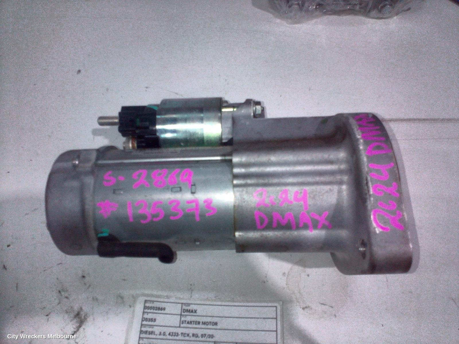 ISUZU DMAX STARTER, DIESEL, 3.0, 4JJ3-TCX, RG, 07/2020 ONWARDS