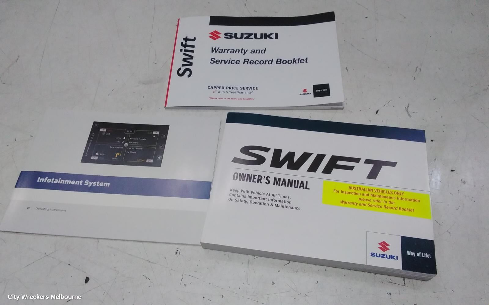 SUZUKI SWIFT OWNERS HANDBOOK, AZ, 04/2017 - 03/2025