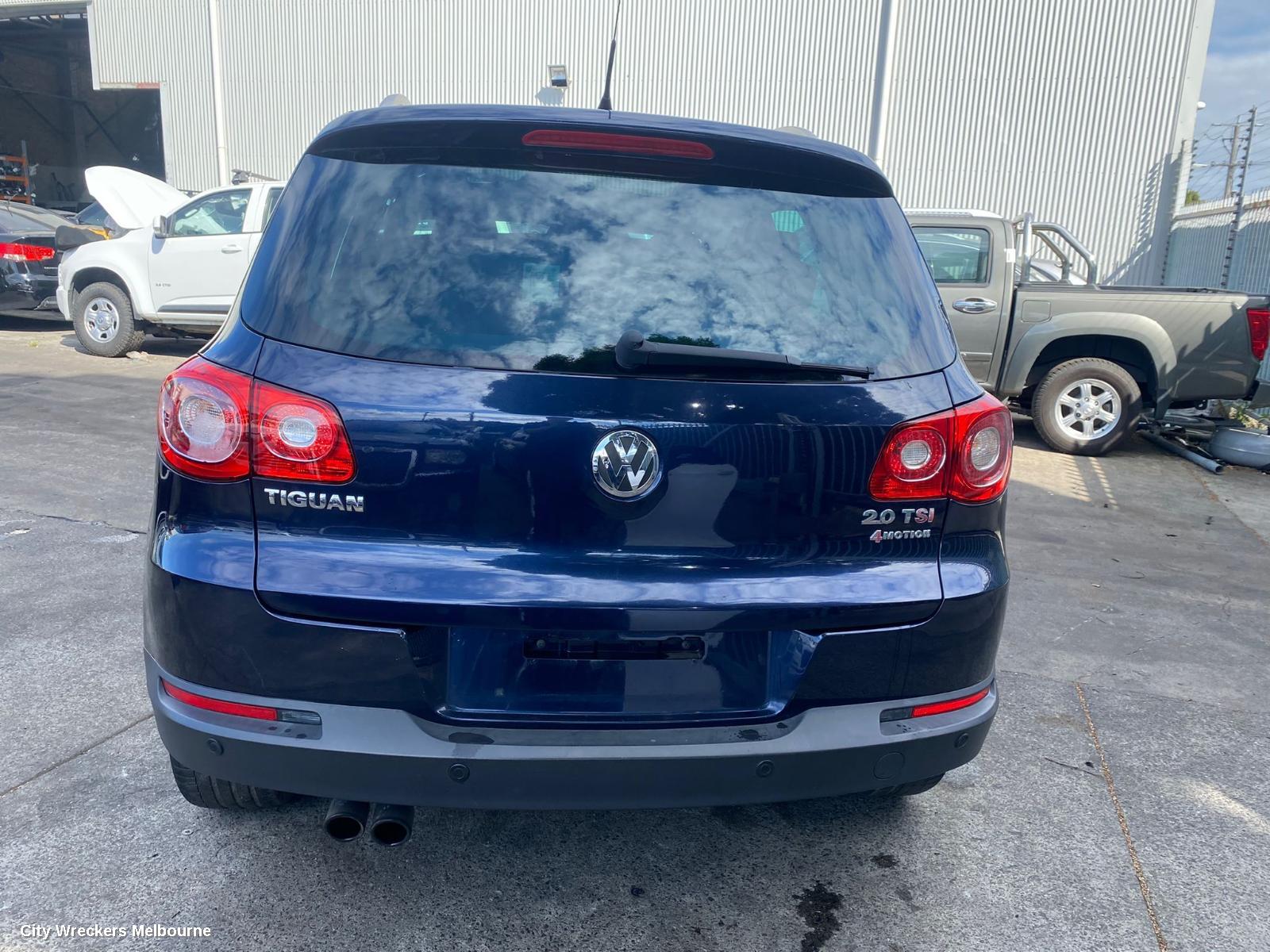VOLKSWAGEN TIGUAN REAR BUMPER, BUMPER BAR (COMPLETE), 5N, W/ PARK SENSOR TYPE, 05/2008 - 06/2011