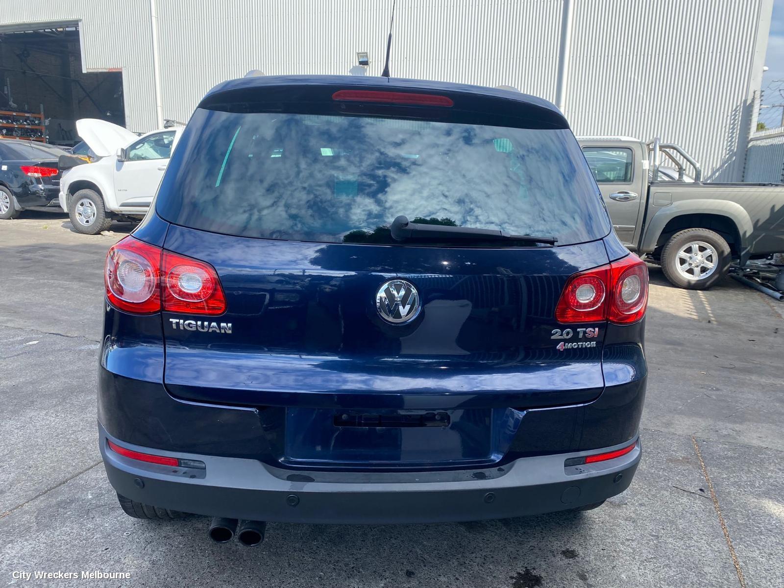 VOLKSWAGEN TIGUAN REAR BUMPER, BUMPER BAR (COMPLETE), 5N, W/ PARK SENSOR TYPE, 05/2008 - 06/2011