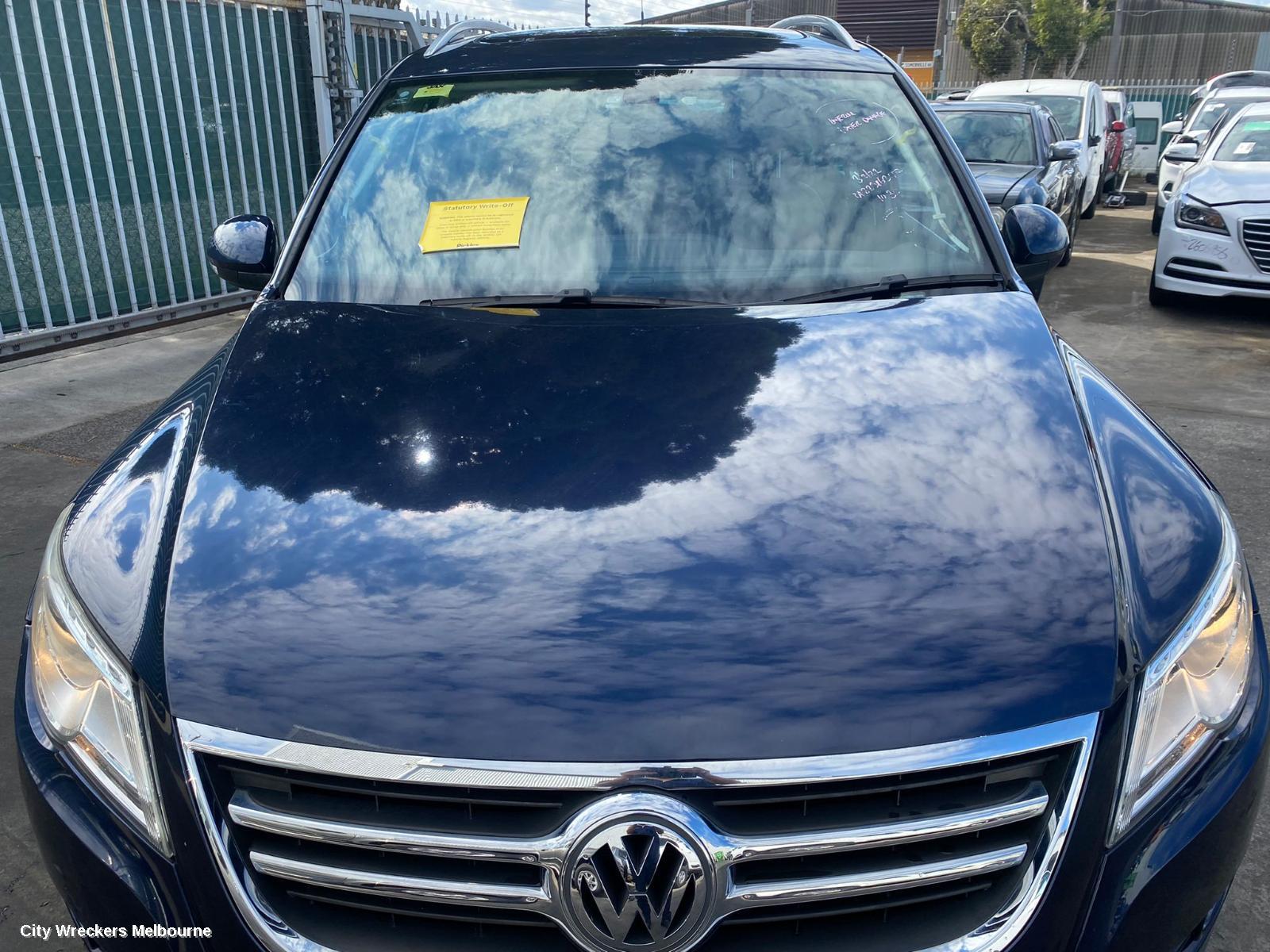 VOLKSWAGEN TIGUAN REAR BUMPER, BUMPER BAR (COMPLETE), 5N, W/ PARK SENSOR TYPE, 05/2008 - 06/2011