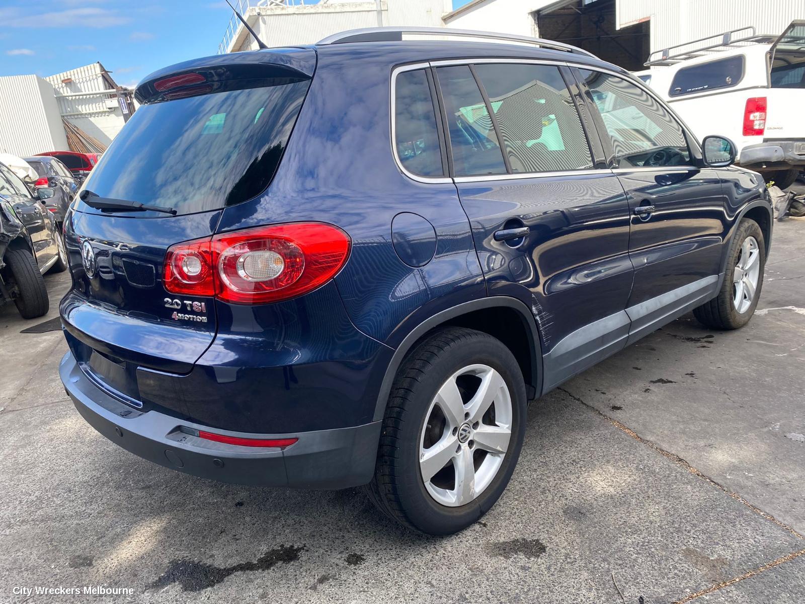 VOLKSWAGEN TIGUAN REAR BUMPER, BUMPER BAR (COMPLETE), 5N, W/ PARK SENSOR TYPE, 05/2008 - 06/2011