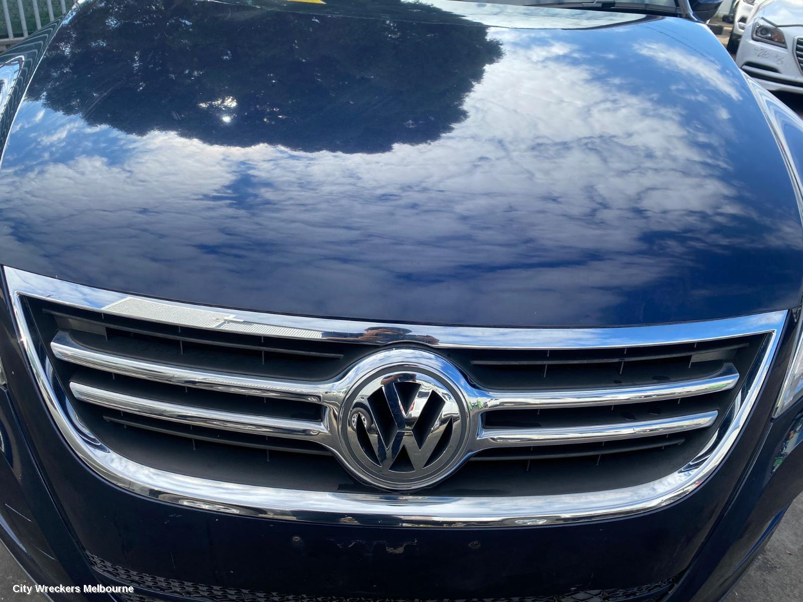 VOLKSWAGEN TIGUAN REAR BUMPER, BUMPER BAR (COMPLETE), 5N, W/ PARK SENSOR TYPE, 05/2008 - 06/2011