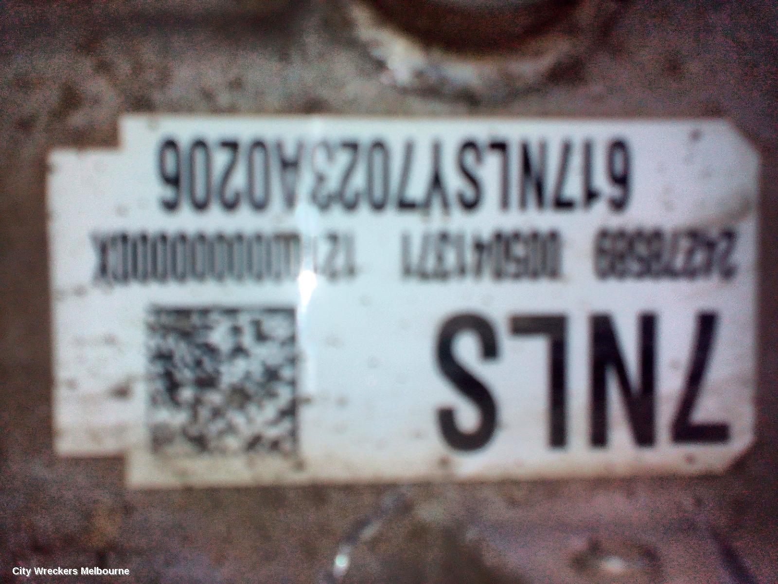 HOLDEN ASTRA TRANS/GEARBOX, AUTO, PETROL, 1.4, TURBO, 9PES CODE, BK-BL, 09/2016 - 12/2020