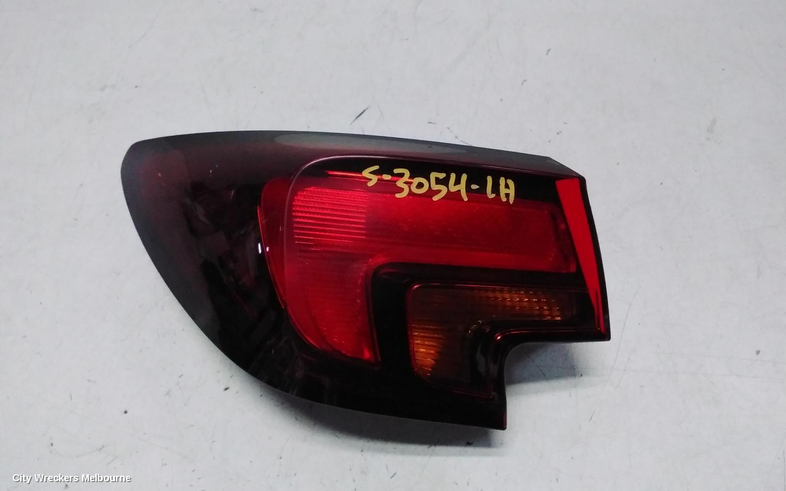 HOLDEN ASTRA LEFT TAILLIGHT, BK, 5DR HATCH, R/RS, NON LED TYPE, 09/2016 ONWARDS