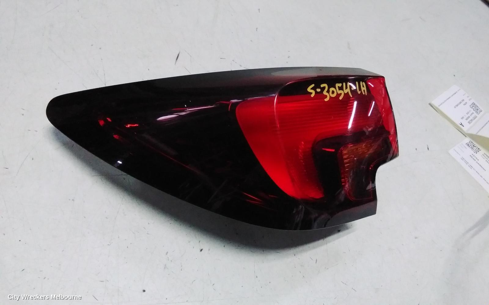 HOLDEN ASTRA LEFT TAILLIGHT, BK, 5DR HATCH, R/RS, NON LED TYPE, 09/2016 ONWARDS