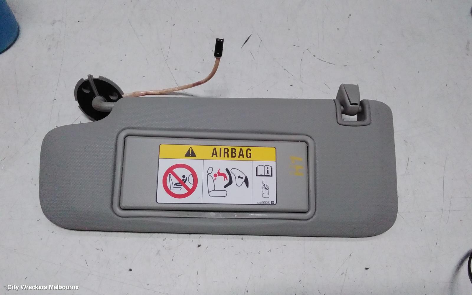 HOLDEN ASTRA SUNVISOR, BK-BL, LH SIDE, W/ LIGHT, 09/2016 - 12/2020