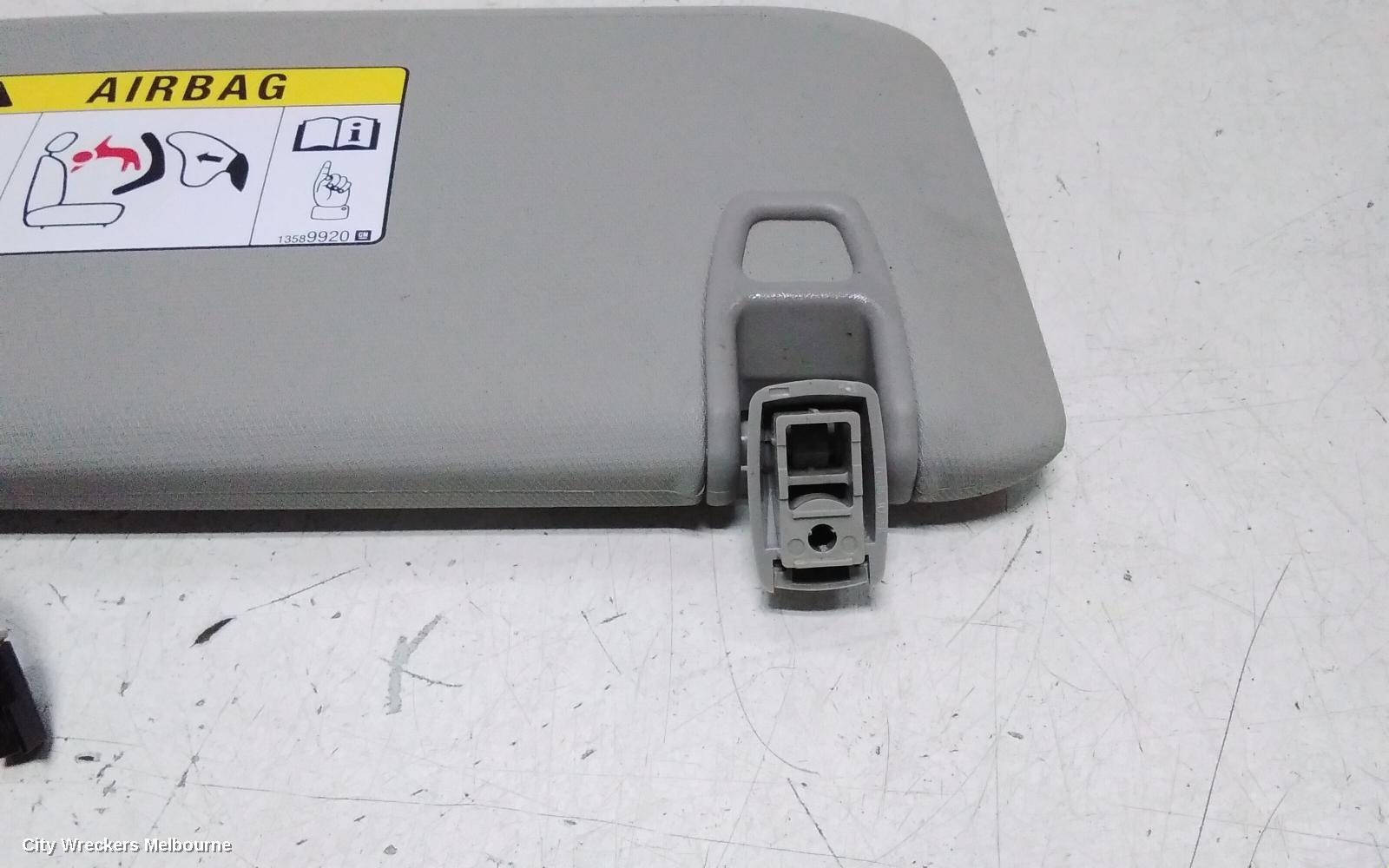 HOLDEN ASTRA SUNVISOR, BK-BL, LH SIDE, W/ LIGHT, 09/2016 - 12/2020